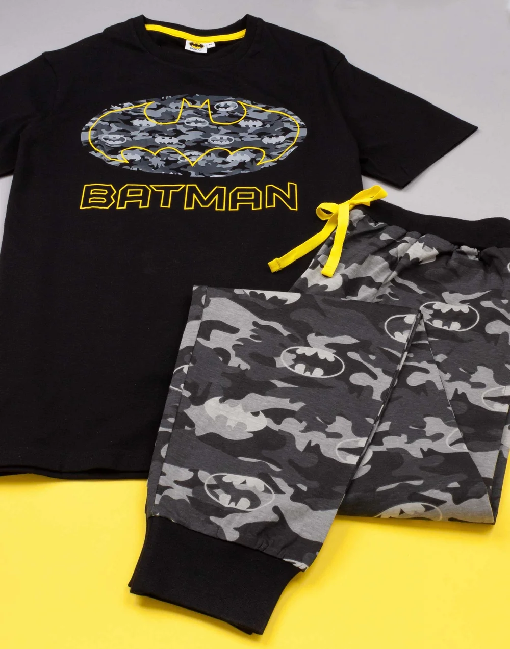 Vanilla Underground DC Comics Adults Camo Logo Black PJs - Extra Large Image 2