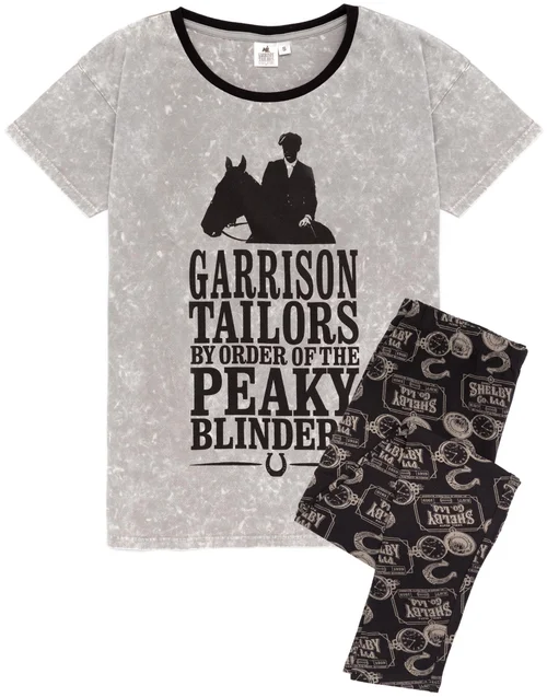 Vanilla Underground Peaky Blinders Adults Peaky Blinders Grey PJs - Large Image 1