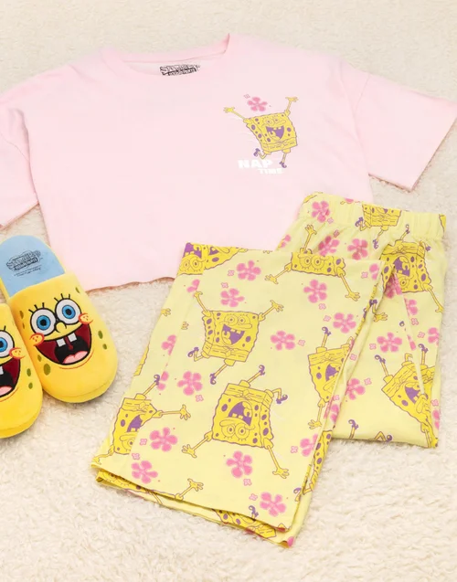 Vanilla Underground SpongeBob SquarePants Adults Spongebob Squarepants Pink PJs - Small Image 2