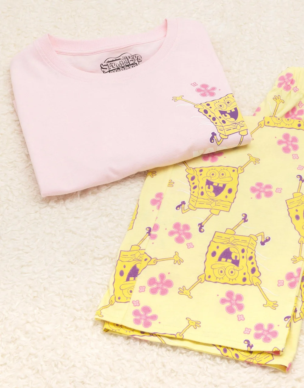 Vanilla Underground SpongeBob SquarePants Adults Spongebob Squarepants Pink PJs - Small Image 3