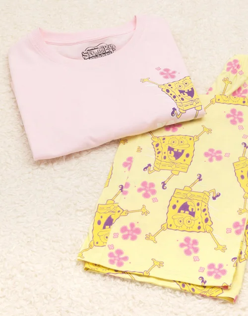Vanilla Underground SpongeBob SquarePants Adults Spongebob Squarepants Pink PJs - Small Image 3