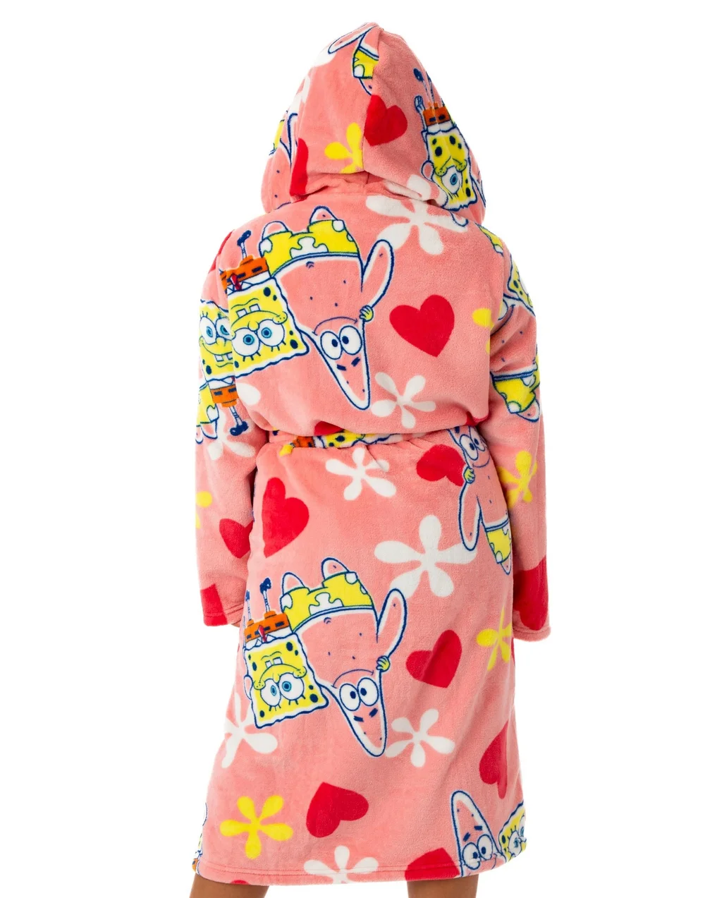 Vanilla Underground SpongeBob SquarePants Adults Hooded Pink Bathrobe - Medium Image 2
