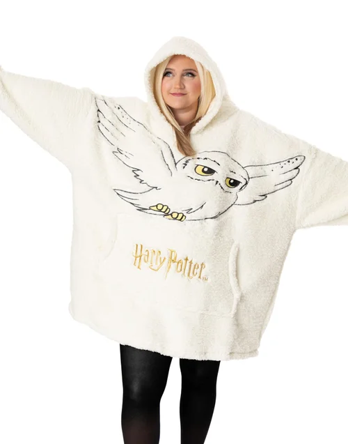Vanilla Underground Harry Potter Adults Hedwig Blanket Beige Hoodie - One Size Image 1