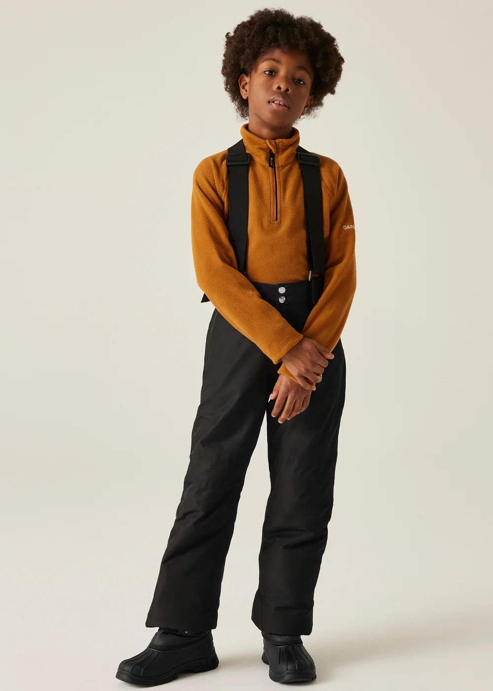 Dare2B Black Kids' Motive Waterproof Salopettes (3-16yrs) - 9-10 Yrs Image 1