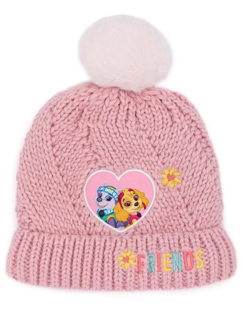 Vanilla Underground Paw Patrol Kids Beanie and Scarf Pink Set - One Size Image 5