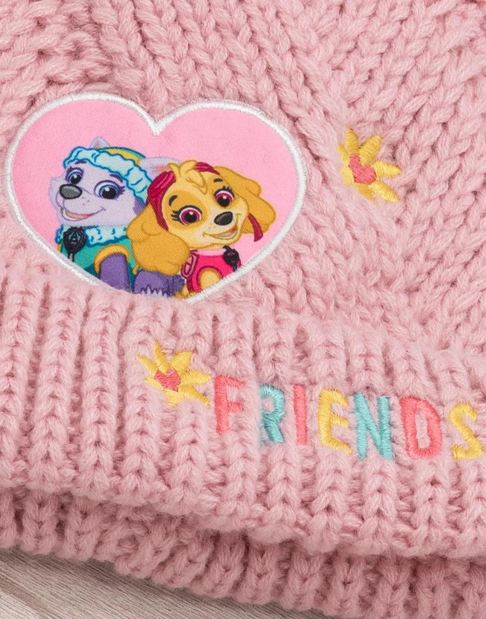 Vanilla Underground Paw Patrol Kids Beanie and Scarf Pink Set - One Size Image 4