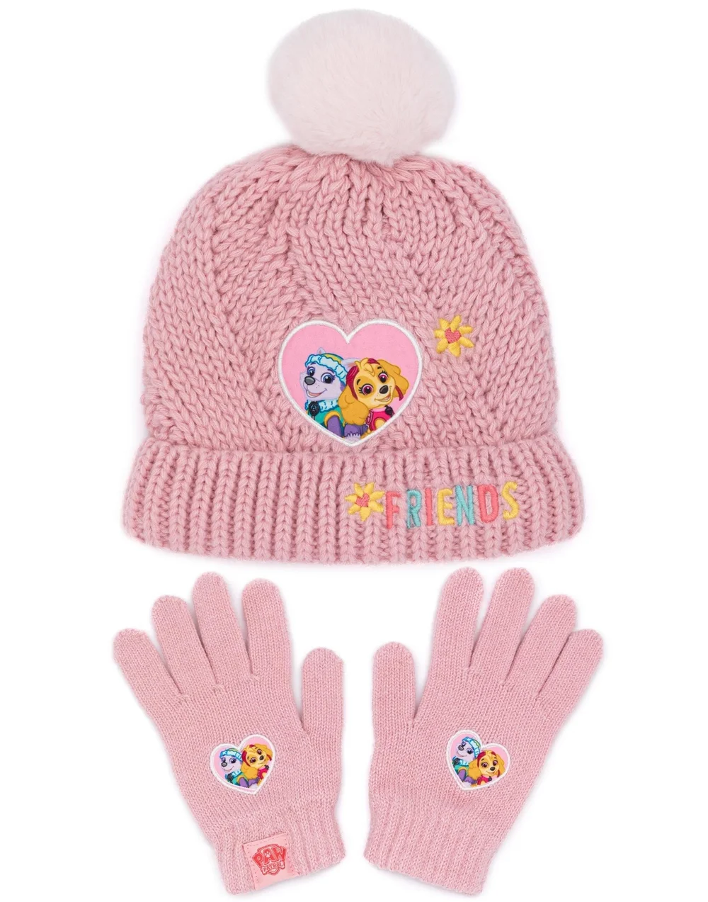 Vanilla Underground Paw Patrol Kids Beanie and Scarf Pink Set - One Size Image 1