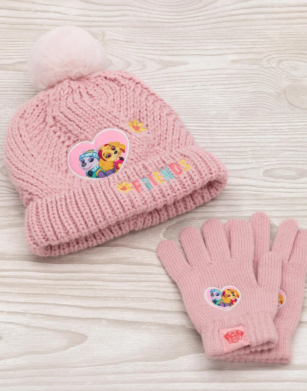Vanilla Underground Paw Patrol Kids Beanie and Scarf Pink Set - One Size Image 2