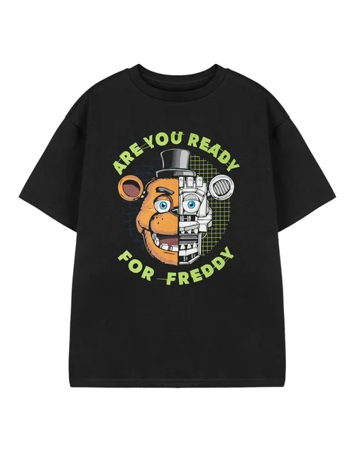 Vanilla Underground Five Nights At Freddy's Kids Are You Ready Black T-Shirt - 11-12 Yrs Image 1