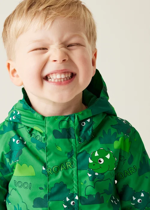 Regatta Dark Green Kids' Animal Rainy Day Waterproof Insulated Jacket (6-72 months) - 12-18 months Image 4