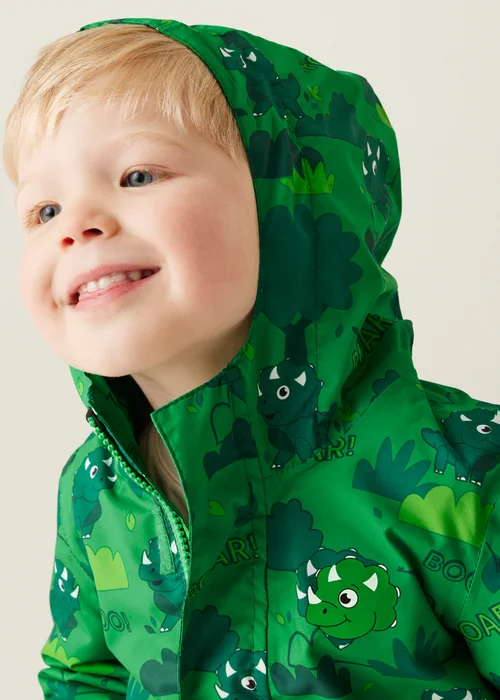 Regatta Dark Green Kids' Animal Rainy Day Waterproof Insulated Jacket (6-72 months) - 12-18 months Image 5