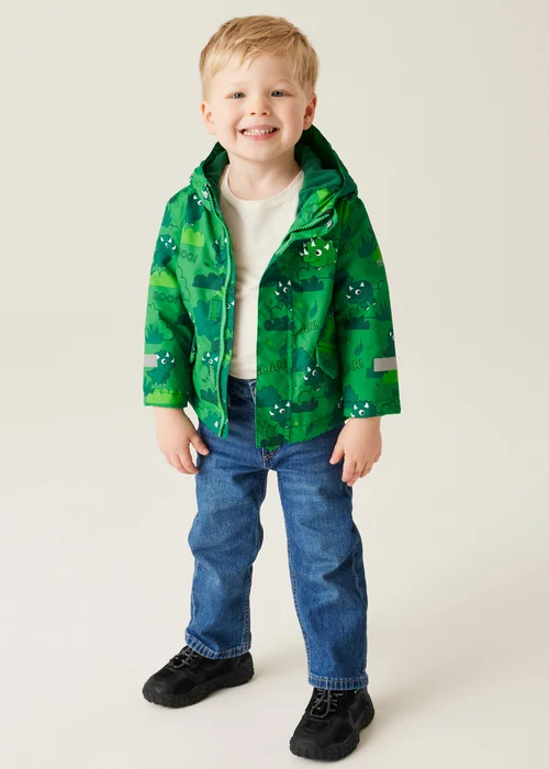 Regatta Dark Green Kids' Animal Rainy Day Waterproof Insulated Jacket (6-72 months) - 12-18 months Image 3