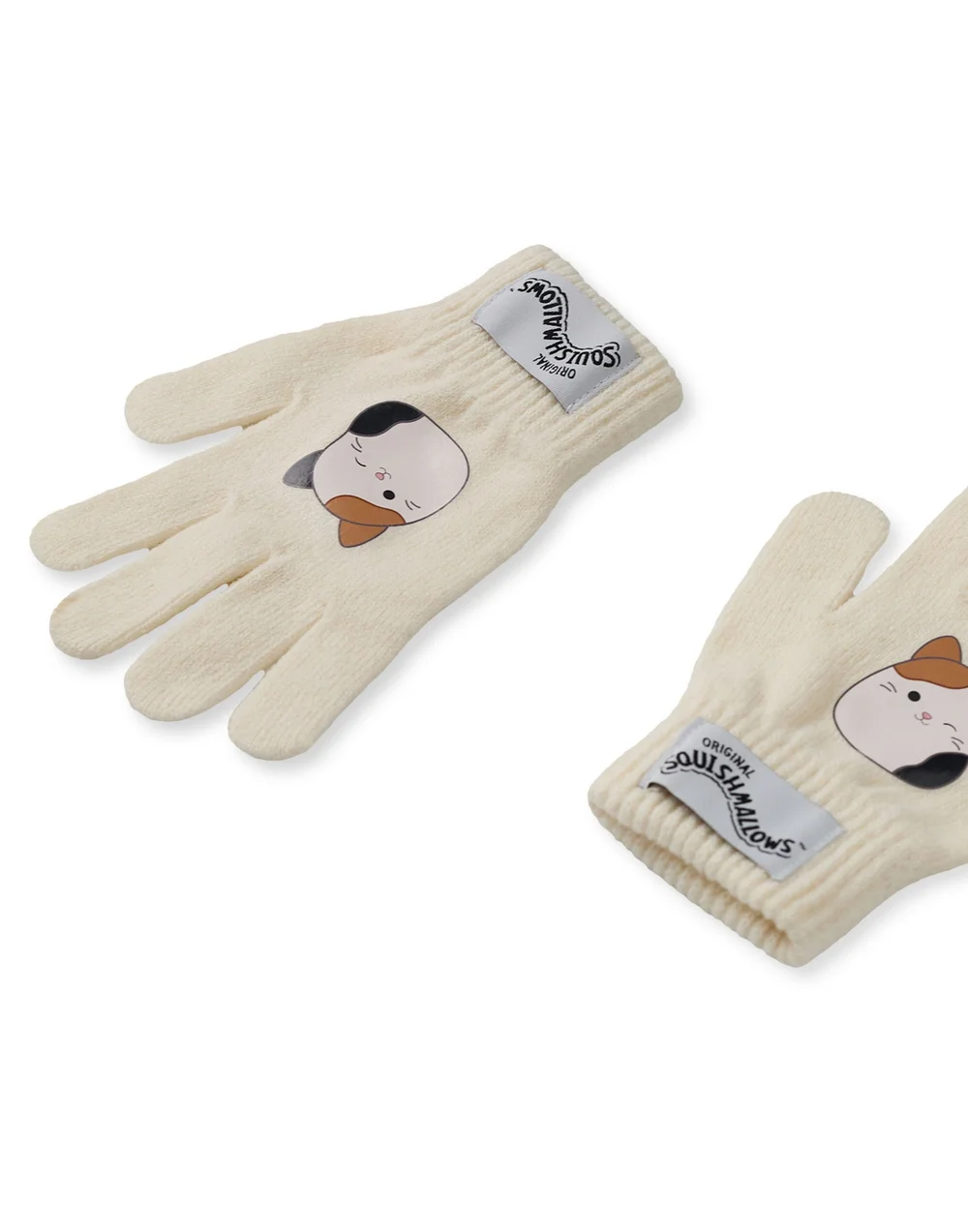 Squishmallows Girls Beige Cam The Cat Beanie & Gloves Set - One Size Image 5