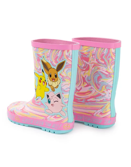 Pokemon Girls Multi Character Wellington Boots Without Handles (10 Younger - 3 Older) - 3 Infants Image 2