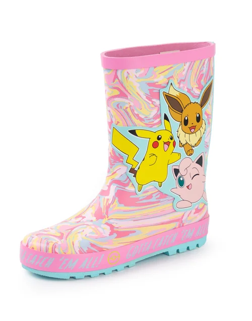 Pokemon Girls Multi Character Wellington Boots Without Handles (10 Younger - 3 Older) - 3 Infants Image 1