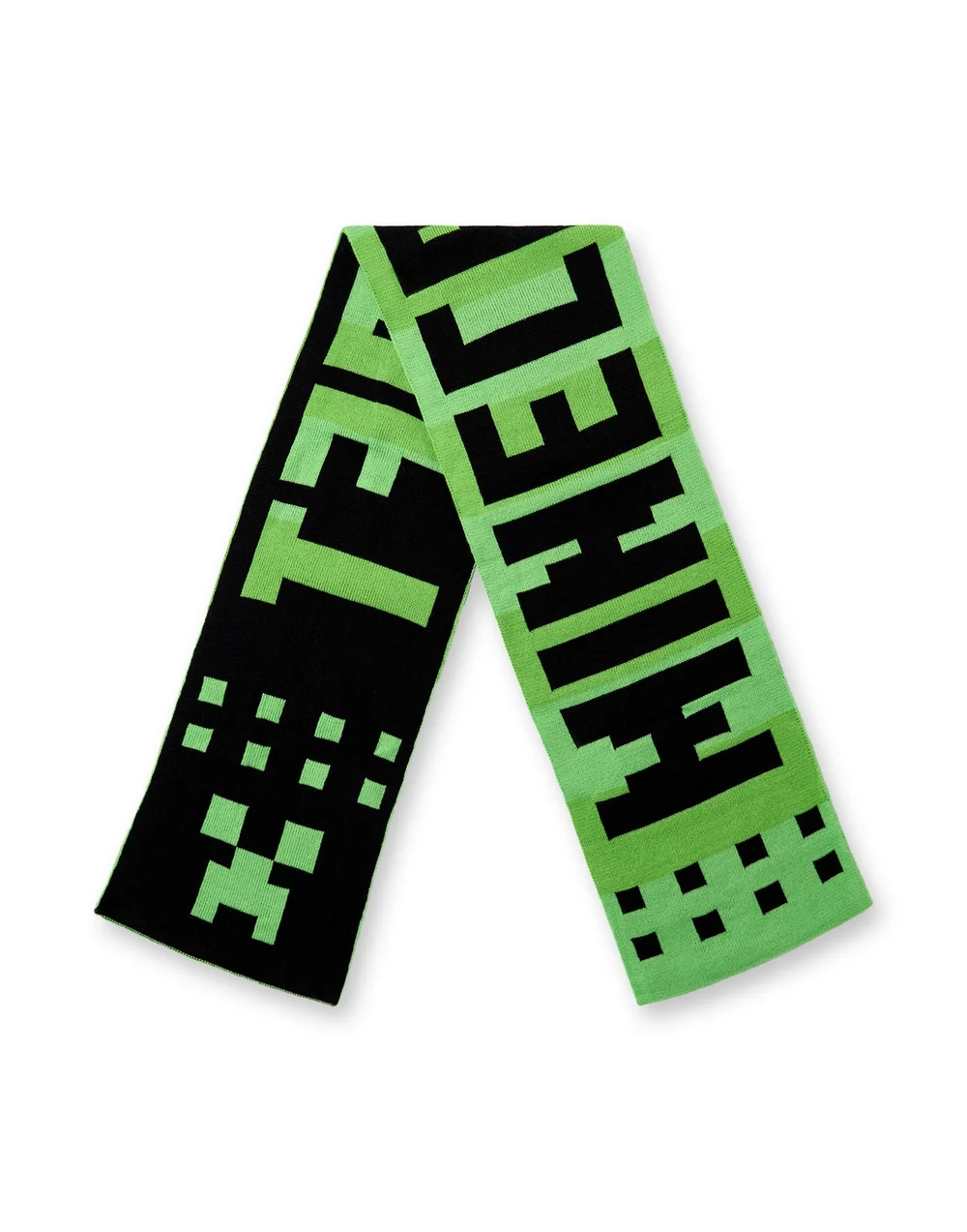 Minecraft Boys Green Creeper Face Beanie, Gloves & Scarf Set - One Size Image 4