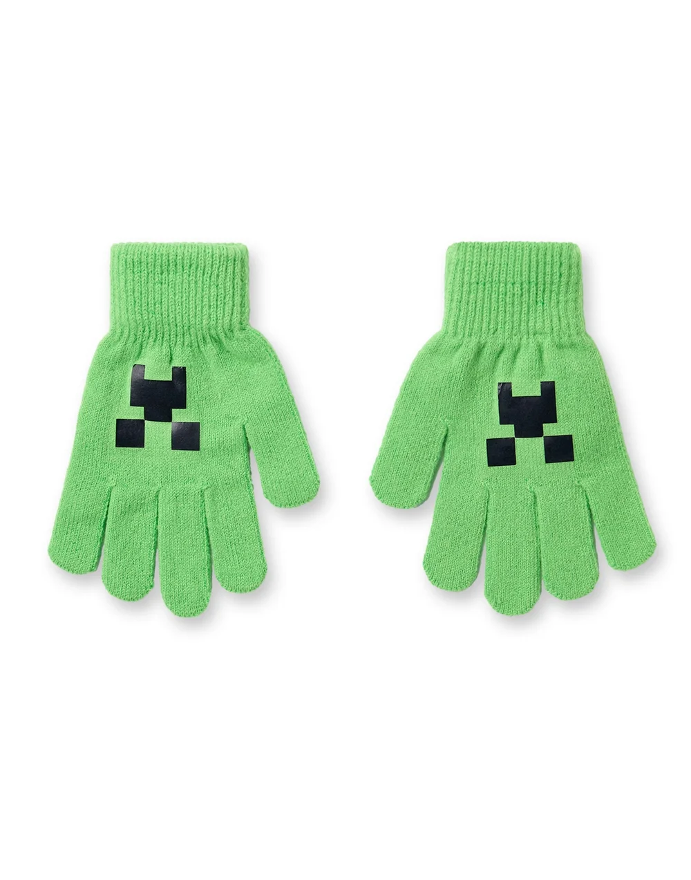 Minecraft Boys Green Creeper Face Beanie, Gloves & Scarf Set - One Size Image 2