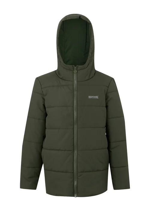 Regatta Forest Green Kids' Halkner Reflective Jacket (3-16yrs) - 5-6 Yrs Image 5