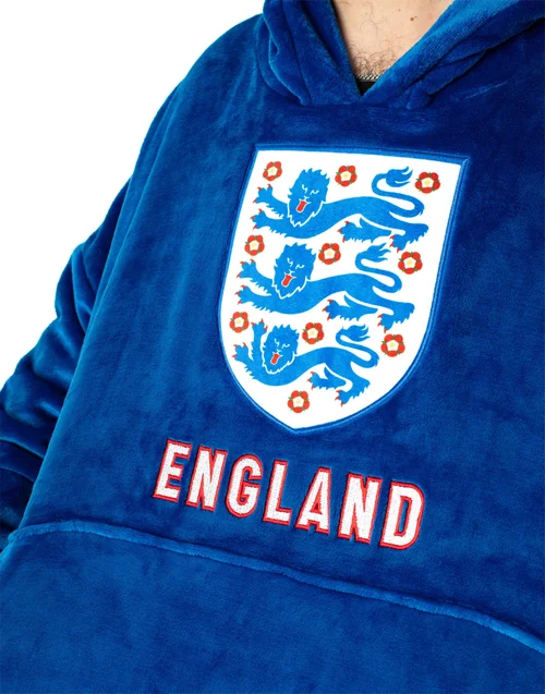 England Blue Logo Blanket Hoodie - One Size Image 3