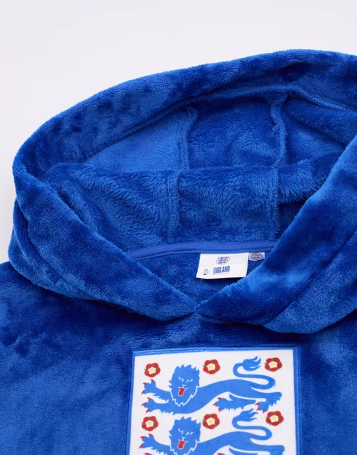 England Blue Logo Blanket Hoodie - One Size Image 4