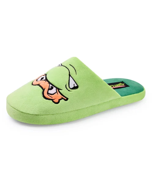Teenage Mutant Ninja Turtles Green Character Face Mule Slippers - 11-12 Image 3