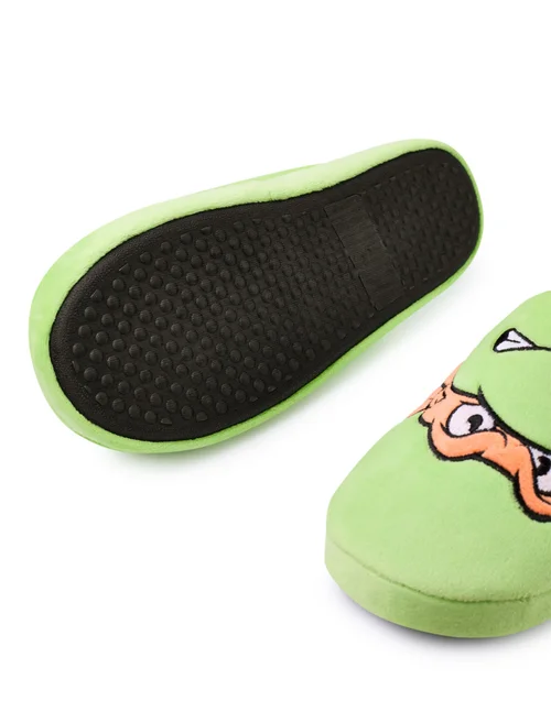 Teenage Mutant Ninja Turtles Green Character Face Mule Slippers - 11-12 Image 5