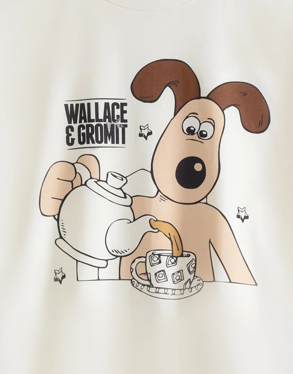 Wallace And Gromit Off-White Tea Time Pyjama Set - XL Image 3