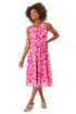 Roman Pink Floral Print Chiffon Cowl Neck Dress - 12 Image 2