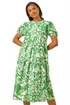 Roman Green Abstract Print Midi Shirt Dress - 16 Image 1