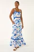 Roman Blue Abstract Ric Rac Maxi Dress - 10 Image 3