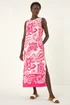 Roman Pink Paisley Print A-Line Midi Dress - 14 Image 2