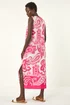 Roman Pink Paisley Print A-Line Midi Dress - 14 Image 3