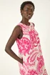 Roman Pink Paisley Print A-Line Midi Dress - 14 Image 4