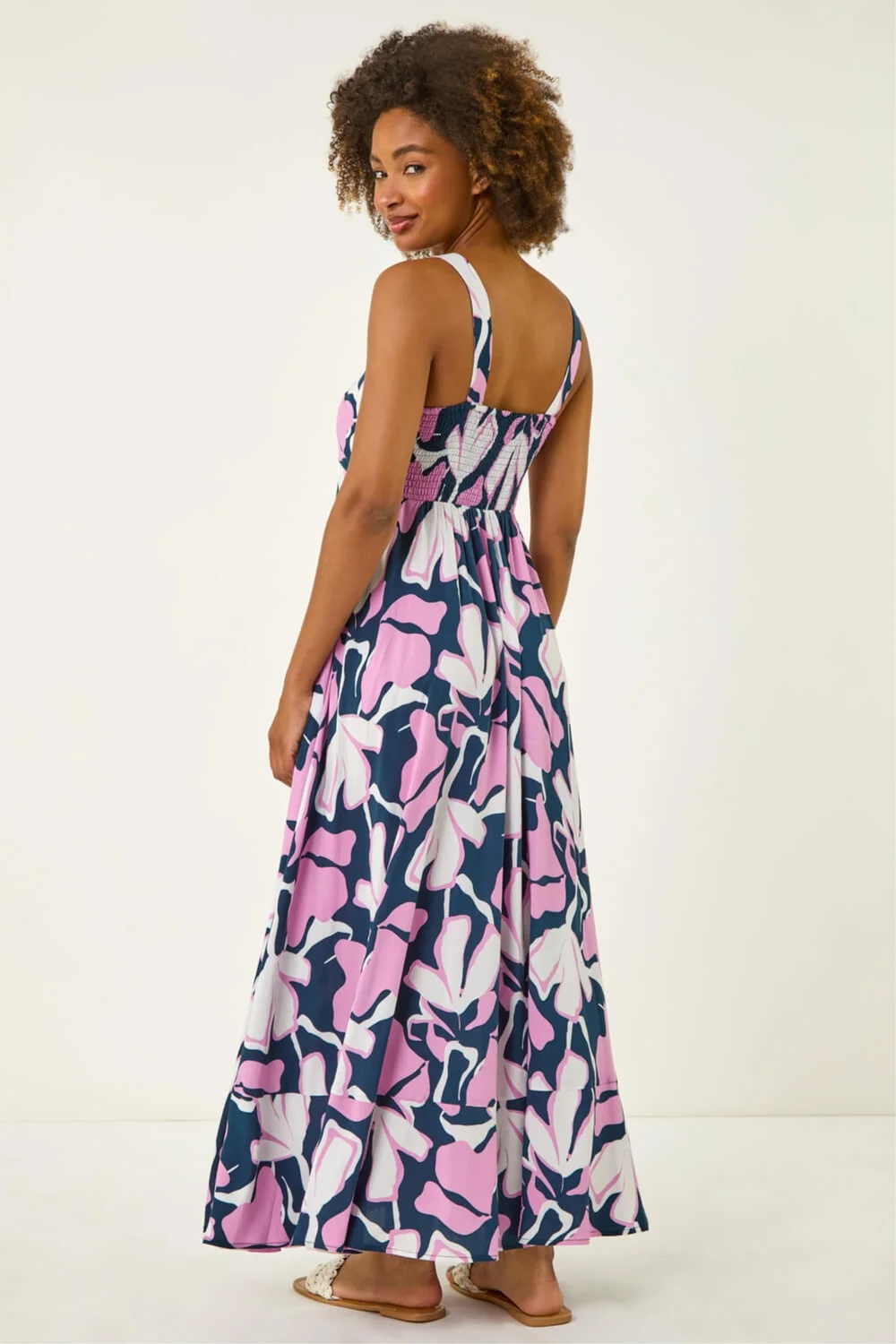 Roman Navy Floral Strappy Maxi Dress - 18 Image 3