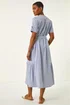 Roman Blue Stripe Tie Waist Midi Dress - 20 Image 4