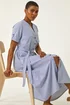 Roman Blue Stripe Tie Waist Midi Dress - 20 Image 3