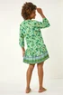 Roman Green Floral Print Border Smock Dress - 14 Image 4