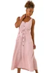 Roman Light Pink Buttoned Tie Waist Midi Dress - 18 Image 1