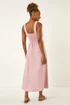 Roman Light Pink Buttoned Tie Waist Midi Dress - 18 Image 3