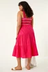 Roman Pink Curve Strappy Shirred Midi Dress - 20 Image 3