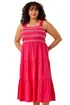 Roman Pink Curve Strappy Shirred Midi Dress - 20 Image 1
