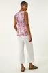 Roman Pink Burnout Floral Print Vest Top - 10 Image 3