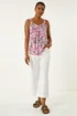 Roman Pink Burnout Floral Print Vest Top - 10 Image 2
