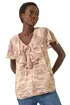 Roman Stone Snake Print Frill Neck Top - 12 Image 1