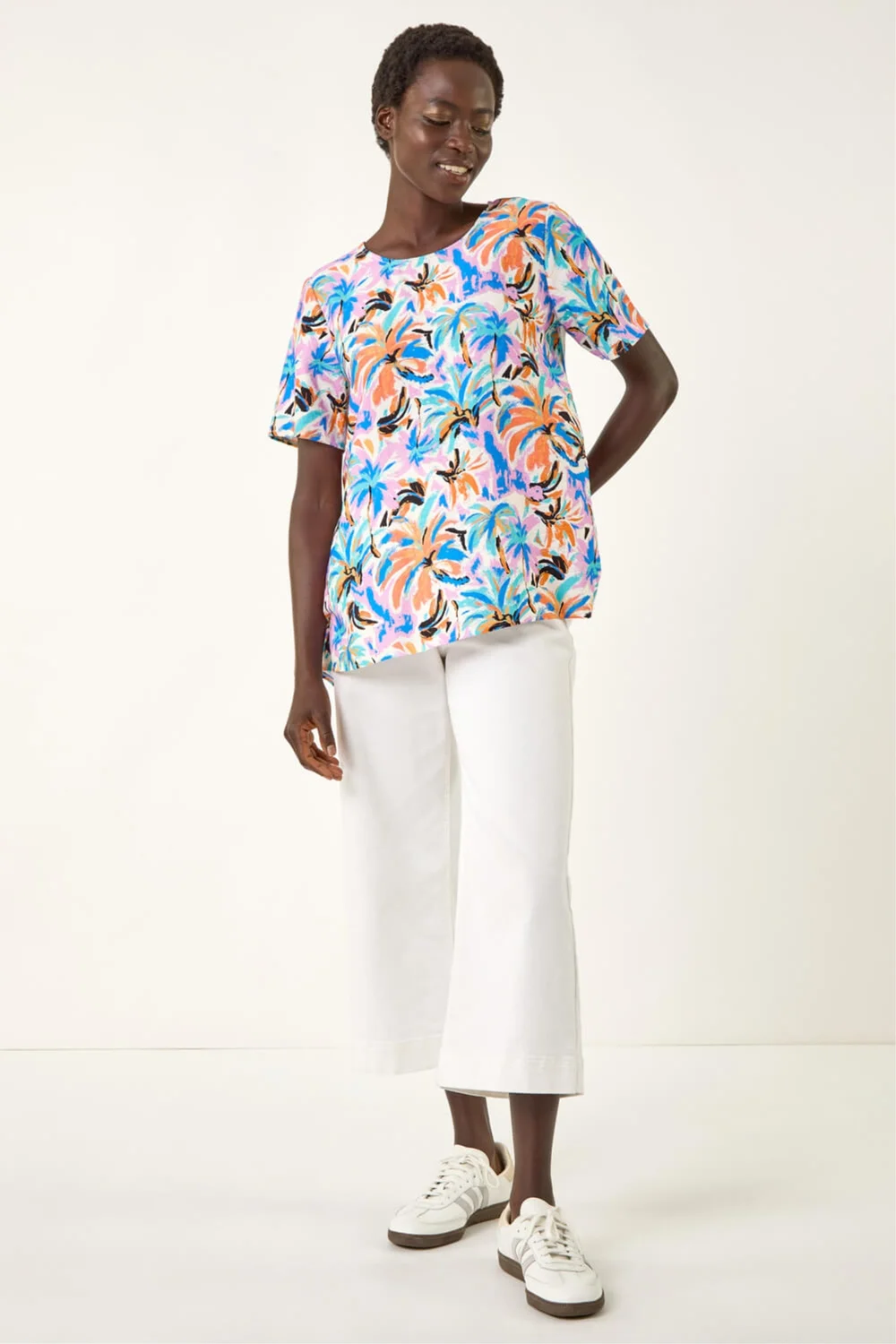 Roman Blue Abstract Print Tunic Top - 12 Image 3