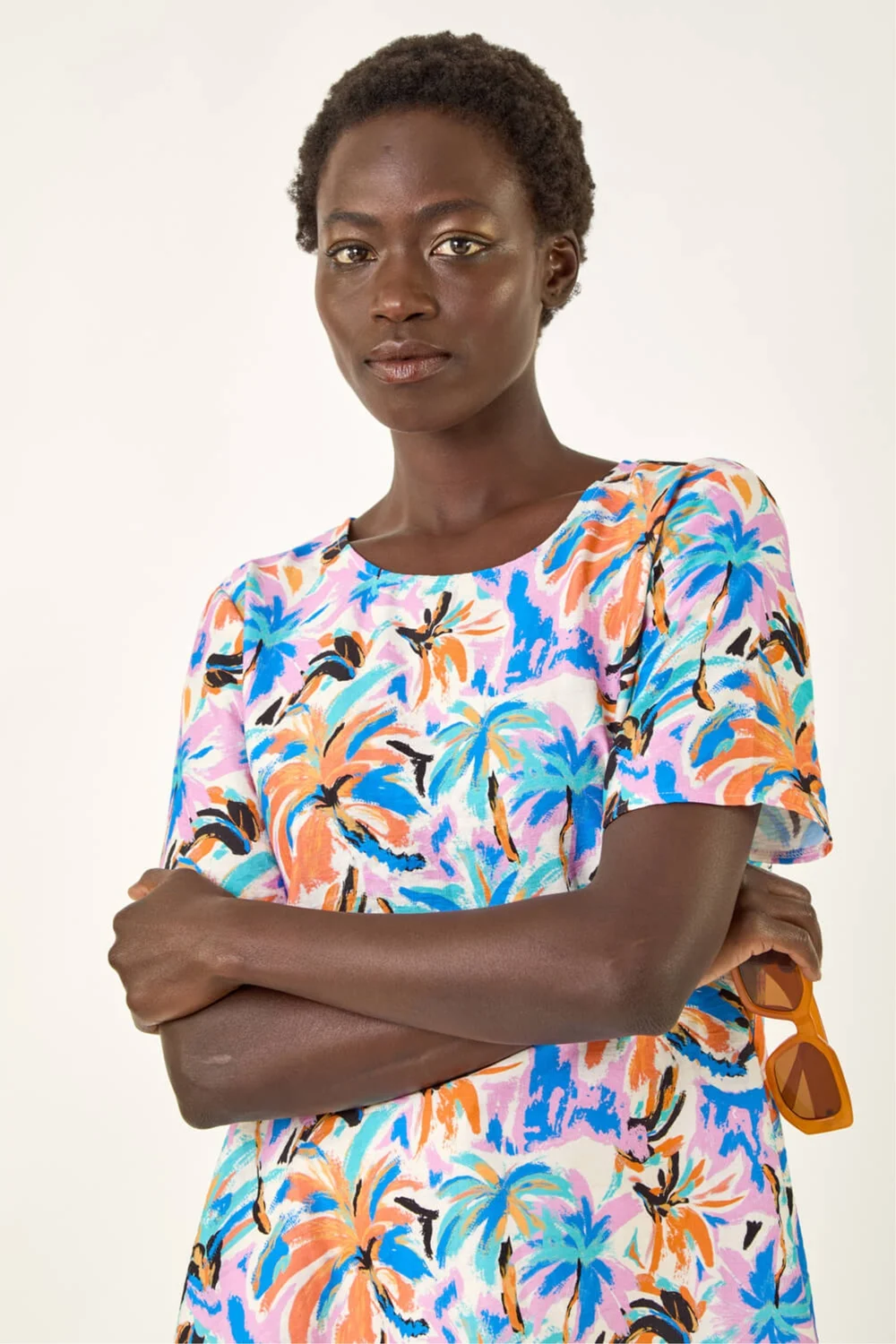 Roman Blue Abstract Print Tunic Top - 12 Image 2