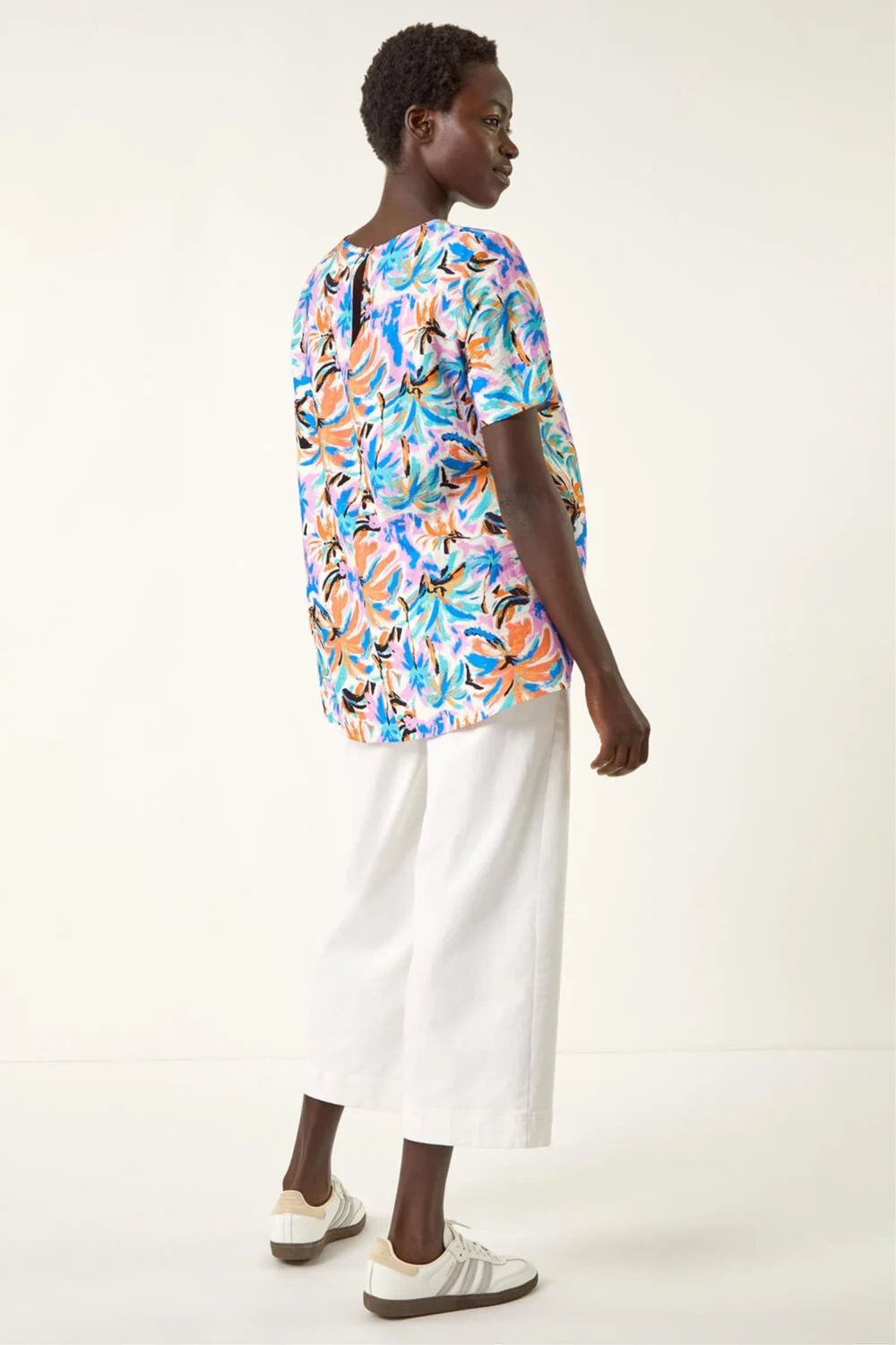 Roman Blue Abstract Print Tunic Top - 12 Image 4