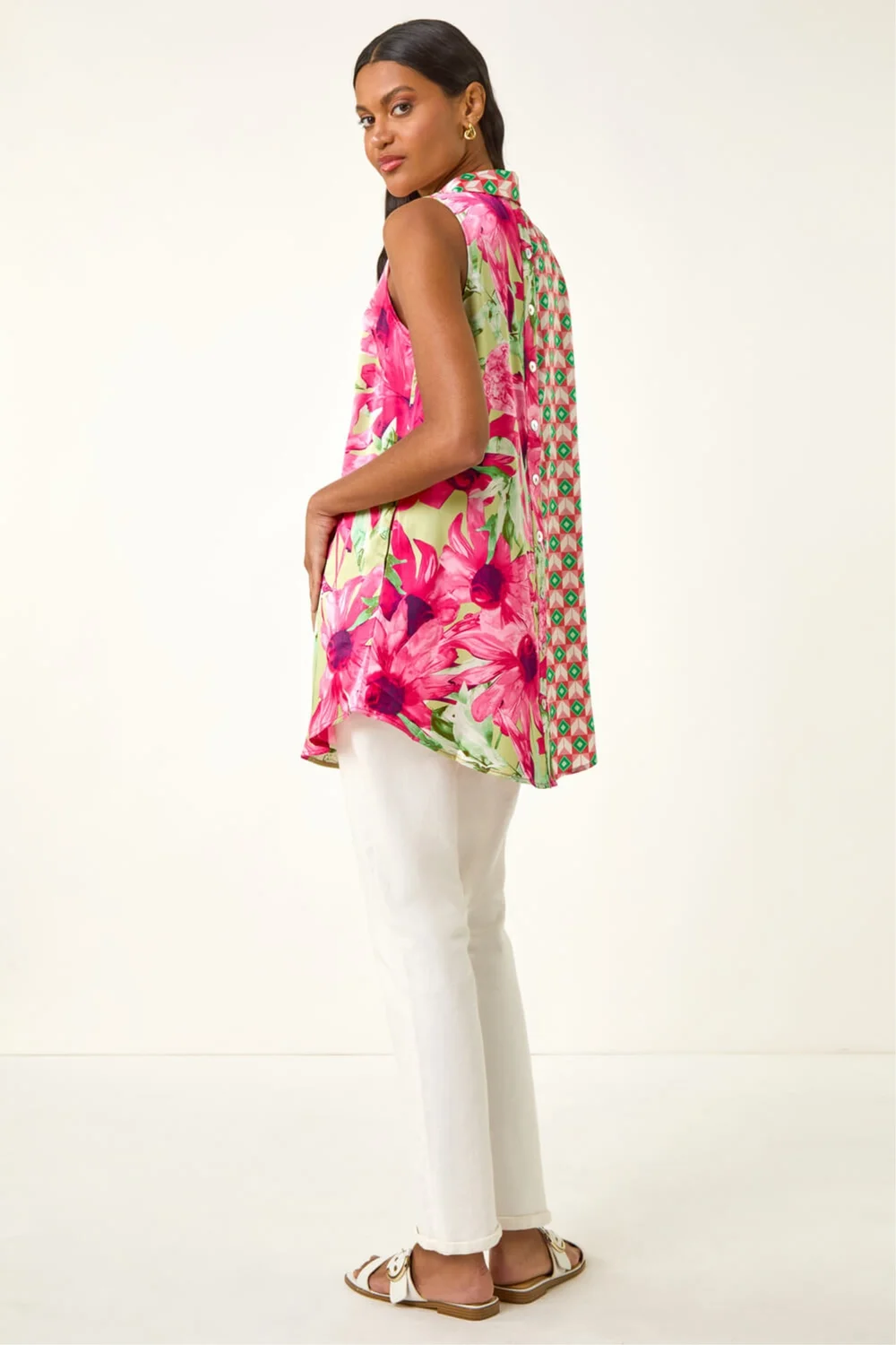 Roman Pink Mix & Match Print Longline Shirt - 12 Image 4