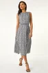 Roman White Spot Print Pleated Midi Dress - 12 Image 2