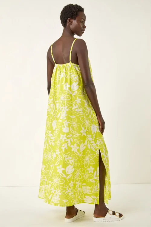Roman Lime Floral Strappy Maxi Dress - 12 Image 4